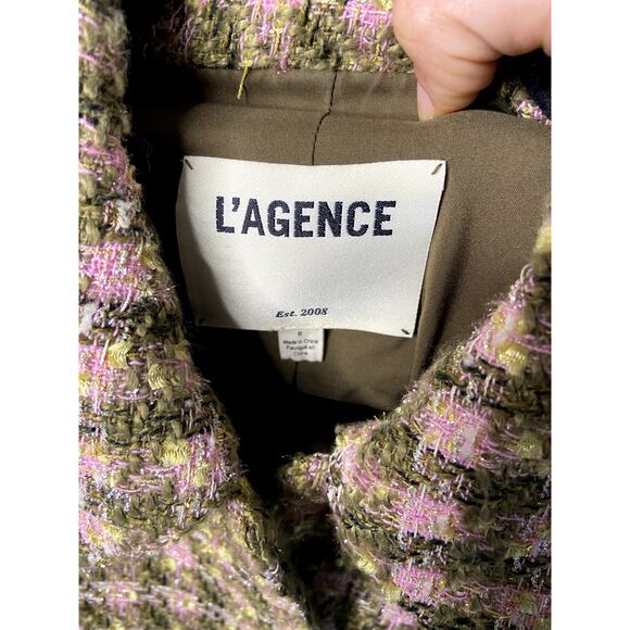 L'Agence Bridges Cropped Metallic Tweed Jacket size 6 - Picture 3 of 6